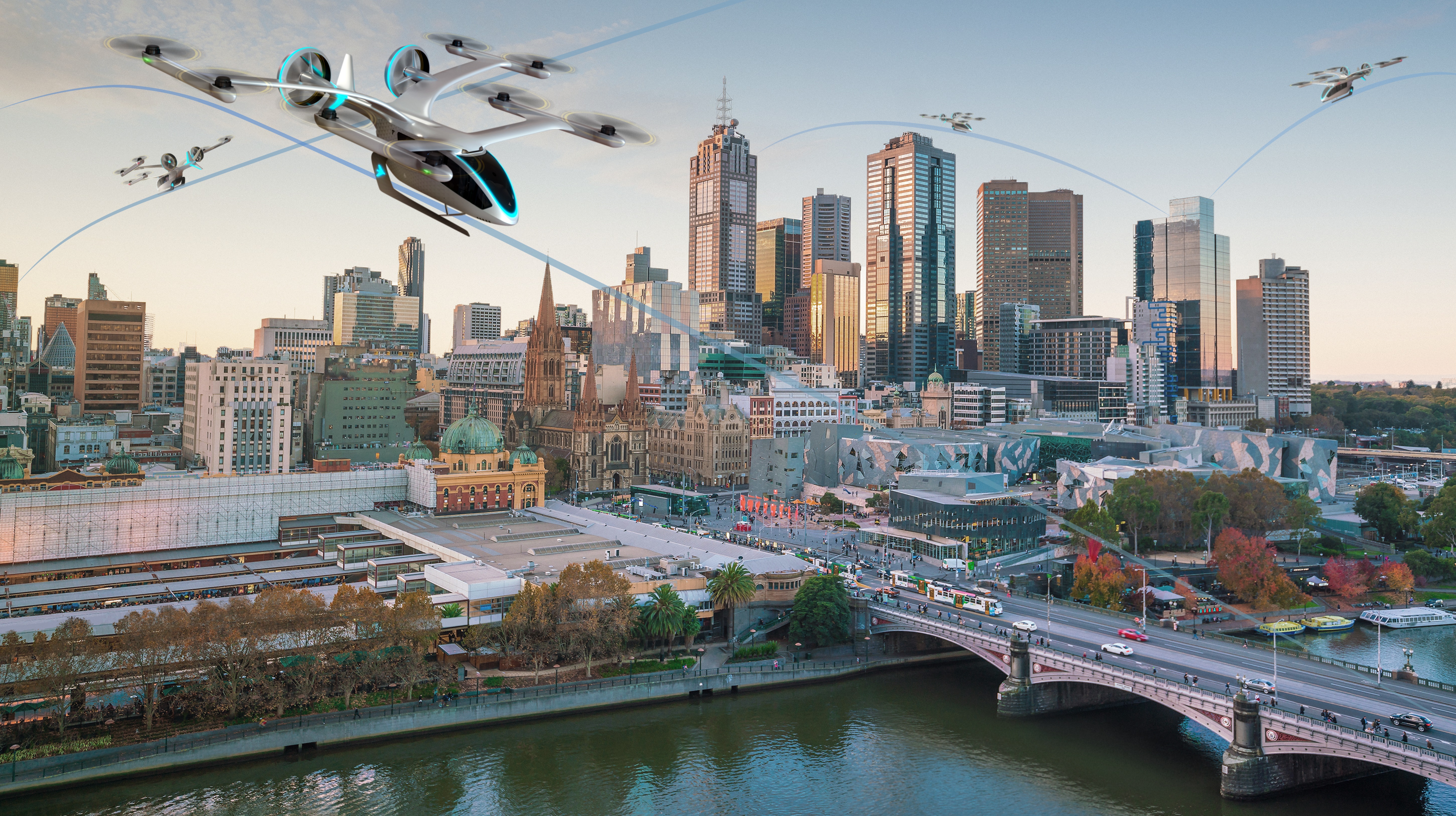 EmbraerX: Electric Vertical Takeoff and Landing Vehicle (eVTOL) over Melbourne