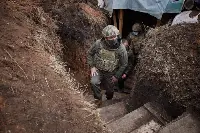 Trenches in Ukrainian territory