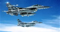 Due aerei F-16C Fighting Falcon in una foto d'archivio