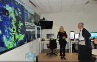 Maltempo, presidente Regione Sardegna Pigliaru alla sede della Protezione civile a Cagliari, 10 ottobre 2018