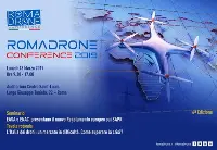 Logo of "Roma Drone Conference 2019", on March 18, in Rome (9:30am-5pm)