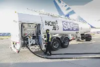 A Beluga aircraft using Sustainable Aviation Fuel (SAF) from the aerospace company’s Broughton plant in the UK