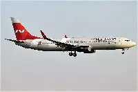 B-737 airplane of NordWind Airline in an index photo
