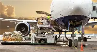 Goods loaded on an airplane