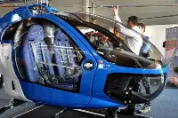 Helicopter hangar at "AERO" in Friedrichshafen, in Germany