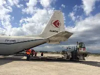 Cargo airplane at an airport