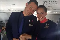 Stewart ed hostess di Latam Airlines, sposati in volo da Papa Francesco - gennaio 2018, Cile