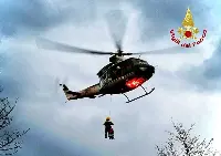 Helicopter of the Italian Fire Brigade during an operation