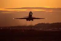 Airplane in its take-off phase