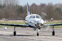 A Piper PA-46 Malibu aircraft during taxi