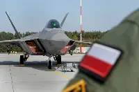 An F-22 Raptor aircraft in Poland