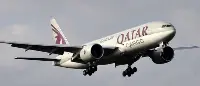 Qatar Airways Cargo airplane in flight