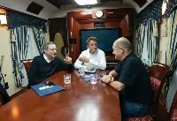 Italian Prime Minister Mario Draghi, President of the French Republic Emmanuel Macron, German Chancellor Olaf Scholz traveling to Kiev