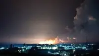 An image of bombing on Kiev