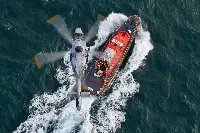 H-160 helicopter in flight during a Sar (Search and Rescue) mission