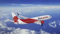 B-737 MAX airplane of FlyArystan, low-cost of Air Astana