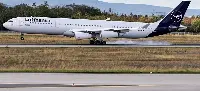 One A-340 of air carrier Lufthansa