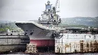 The aircraft carrier Admiral Kuznetsov in PD-50 dry dock