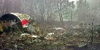 Wreckage of the Polish presidential aircraft Tupolev Tu-154M