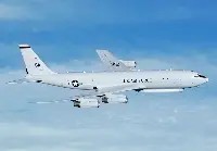 A Northrop Grumman E-8 Joint STARS Aircraft of USAF during a flight