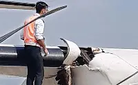 The consequences of a bird-strike that has involved an Air India Express ATR-72/600 airplane (registration VT-RKM) with sustainable damage to its right-wing