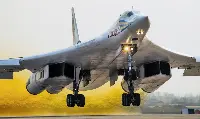 A Tupolev Tu-160 Blackjack during take-off