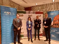 From left: Pierfrancesco Carino, Sales International Vice-Presidente of ITA Airways; Carla Catuogno, Regional Manager Europe ITA Airways; Nicola Romanelli, Founder & Chairman Travel Hashtag; Andrew Bunn, Country Manager UK, Ireland & Nordics ITA Airways