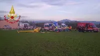 Incidente aereo a Prato con un elicottero precipitato al suolo