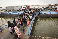Ukrainian refugees fleeing the country due to conflict with Russia in March 2022