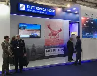 Elettronica Group stand at the "Farnborough International Airshow 2018" (July 16-22)