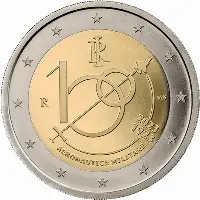 Moneta da due Euro coniata in occasione dei cento anni della costituzione dell'Aeronautica militare italiana
