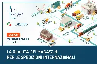 Locandina evento di presentazione progetto ricerca “La qualità dei magazzini per le spedizioni internazionali” del 5 maggio 2021 ore 14:30