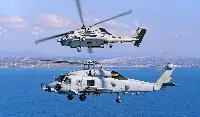 Two Lockheed-Sikorsky MH-60R Seahawk helicopters