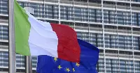 Flags of European Union and Italy