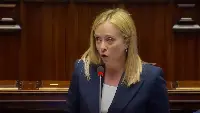 Italian Prime Minister Giorgia Meloni speaks at the Chamber of Deputies for the government's policy statements