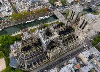 Aerial view of Notre-Dame de Paris