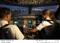 Pilots in the cockpit of an A-320