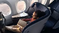 Business class seating made by Collins Aerospace for air carrier Finnair