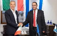 Atitech: signed agreement with Israel Aerospace Industries' (IAI) Aviation Group, on July 5, 2021 in Naples-Capodichino between Gianni Lettieri and Yossi Melamed, Executive VP of IAI and General Manager of Aviation Group