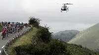 Helicopter used for television filming of Tour de France cycling competition