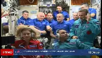 Russian actress Yulia Peresild and director Klim Shipenko on the Iss
