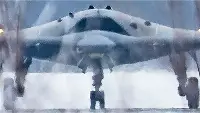 One of the "stolen" photo of the S-70 Okhotnik, the new Russian UAV of the sixth generation
