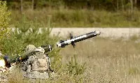 An FGM-148 Javelin rocket launcher manufactured by the U.S.-based Lockheed Martin