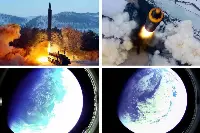 Alleged images taken by North Korean Hwasong-12 Irbm rocket