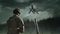 The launch of a Switchblade kamikaze drone