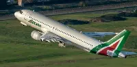 A-320 Alitalia plane during a take-off