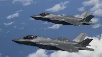 Two Lockheed Martin F-35A during flight