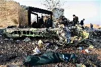Parts of wreckage of the B-737/800 airplane of Ukraine Airlines crashed on January 8, 2020 near Tehran, Iran, killing all people on board
