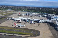 Aerial view of Sydney International Airport