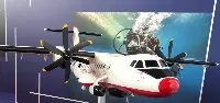 Aereo ATR-42MP della Guardia costiera esposto al 58esimo Salone nautico di Genova (20-25 settembre 2018)